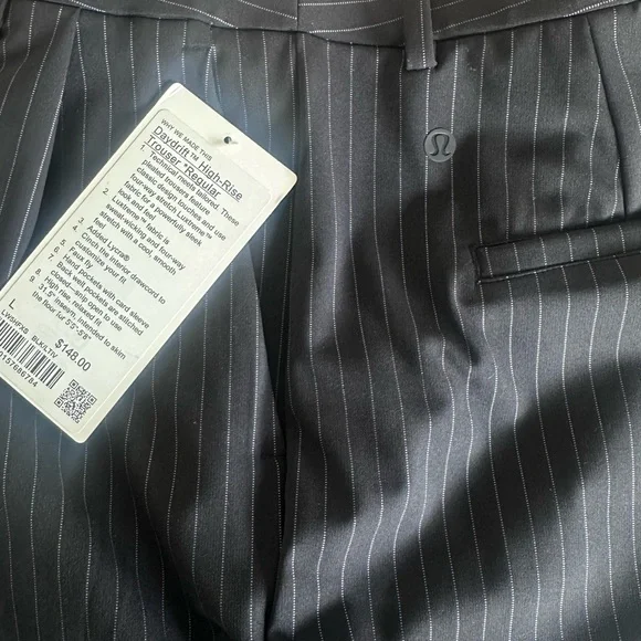lululemon athletica Black Pinstripe Wide Leg Pants - Picture 2 of 6